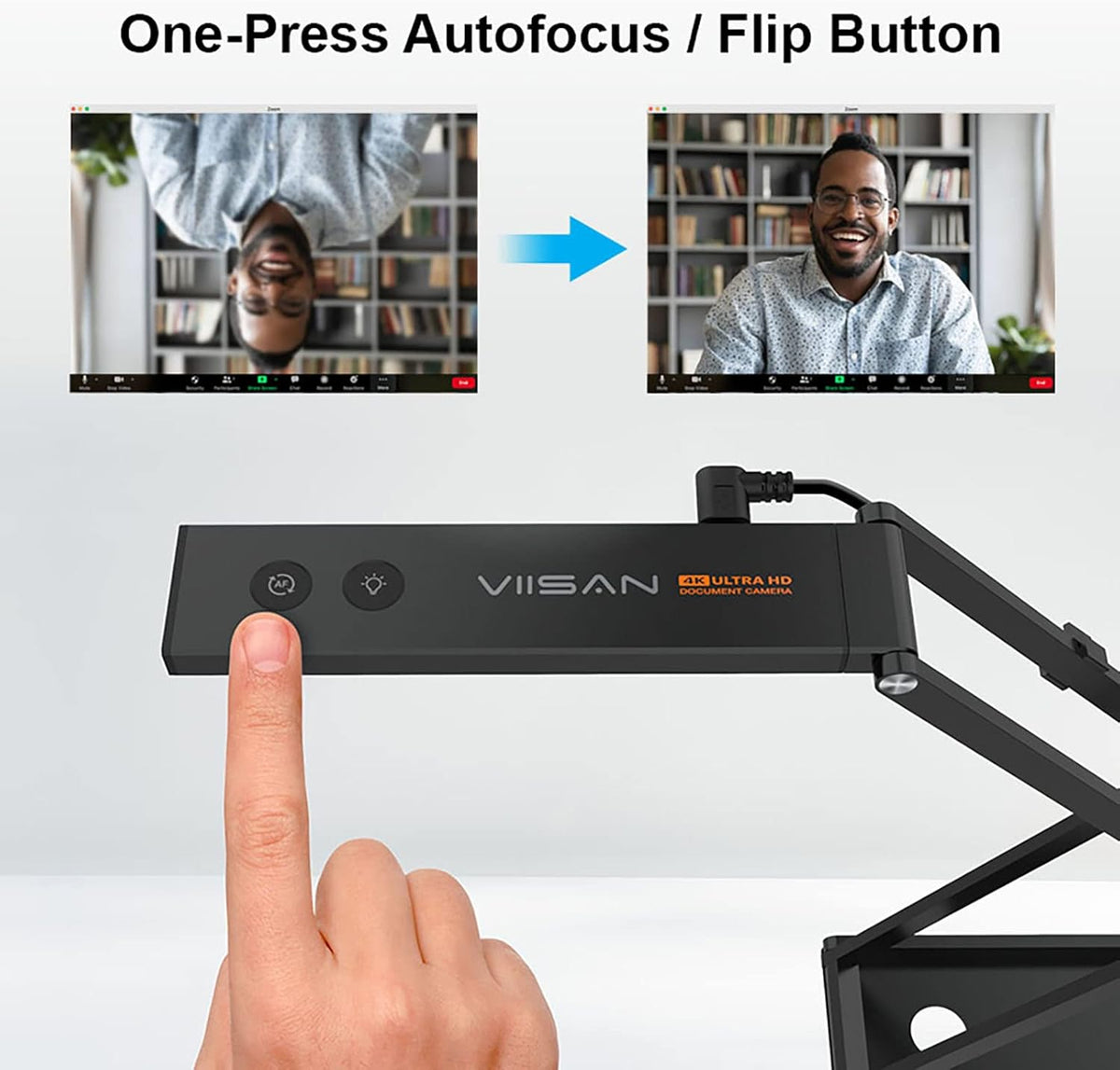 4K UHD 13MP Overhead Camera with Dual-Mode Autofocus and Built-in Microphones B7090