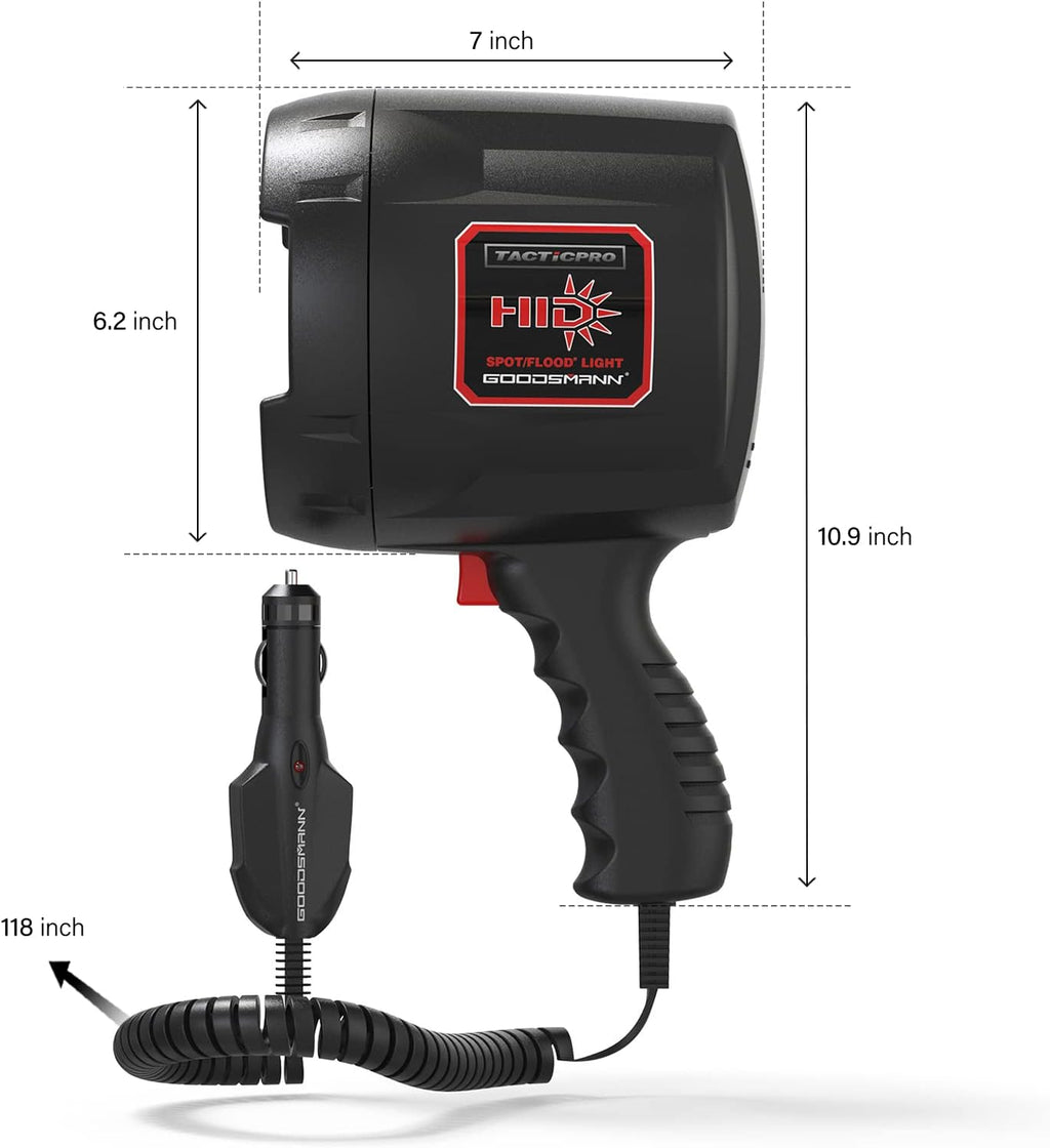 Handheld 2000 Lumen Spotlight Floodlight with 12V Car Charger and Nylon Storage Bag L4681