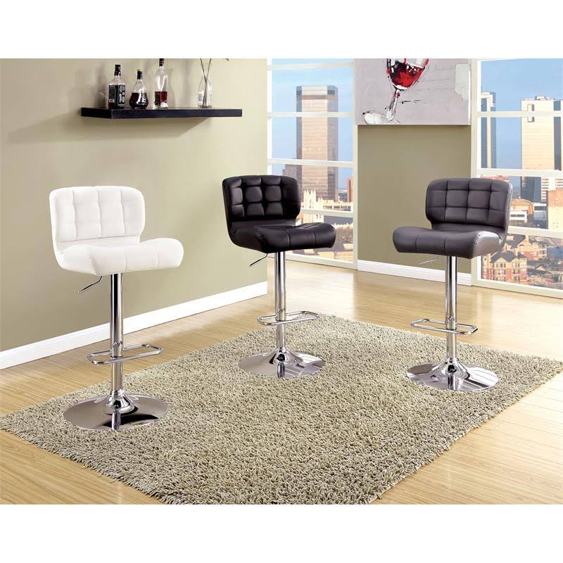 Black Faux Leather Adjustable Bar Stool G9287