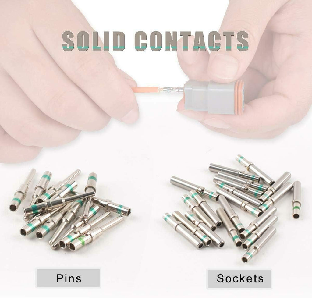 Deutsch Connector Kit 35 Pairs Gray IP67 Waterproof Electrical Connectors Plug Q60976