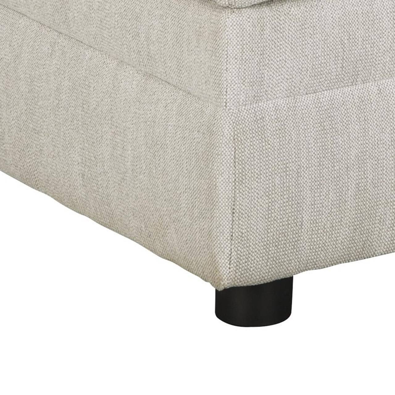 White Wooden Ottoman with Hidden Storage U24792