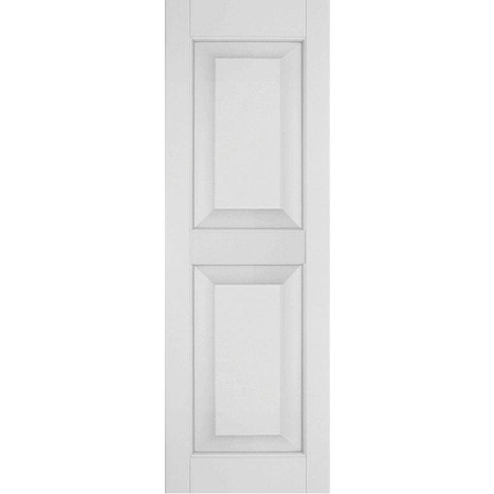 18 in. x 45 in. Primed Raised Panel Shutters Pair L7040