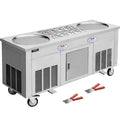 2800W Stir-Fried Ice Cream Roll Machine with 2 Pans, Stainless Steel Y3167