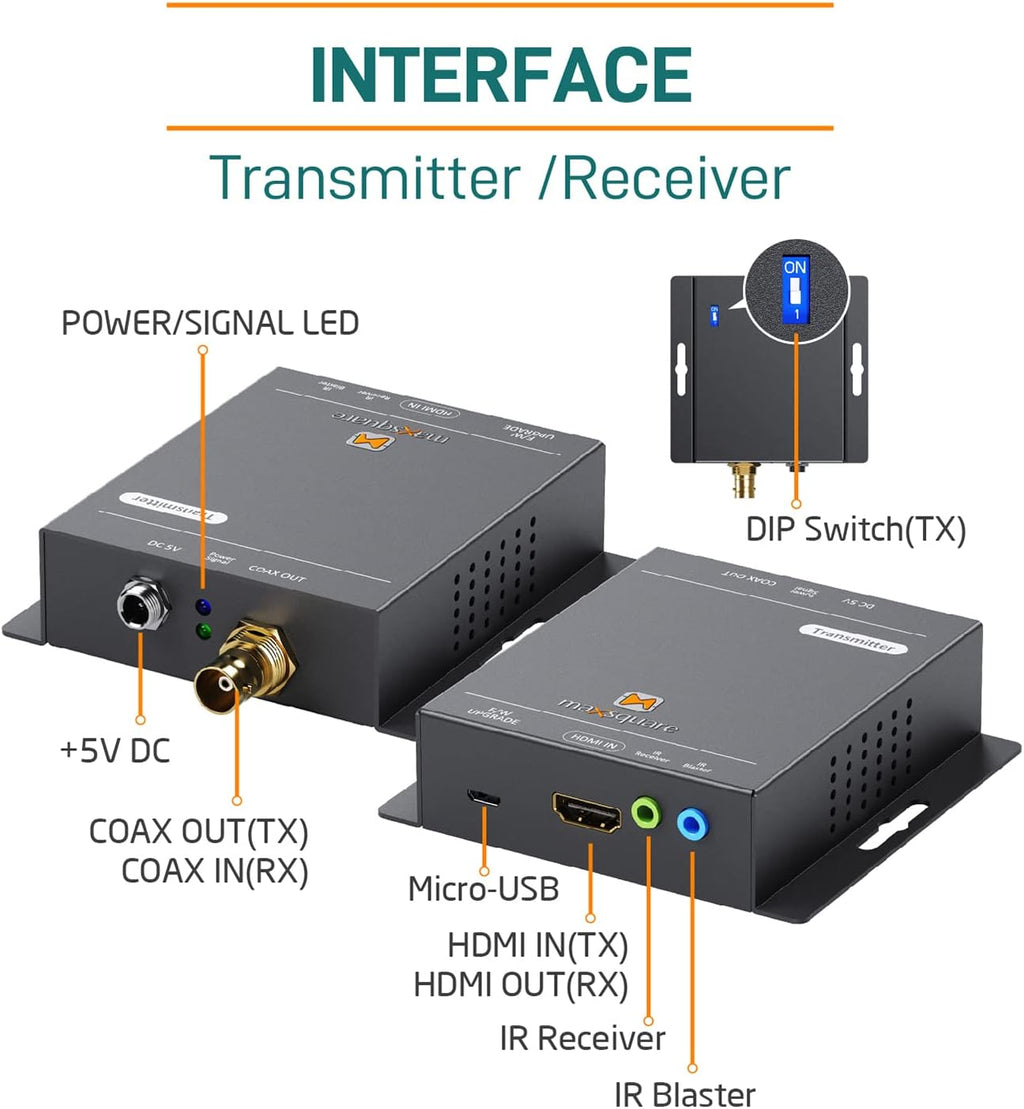 True 4K HDMI Coax Extender over Single Coaxial Cable F236630