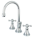 Polished Chrome Widespread Lavatory Faucet with Brass Pop-Up I471