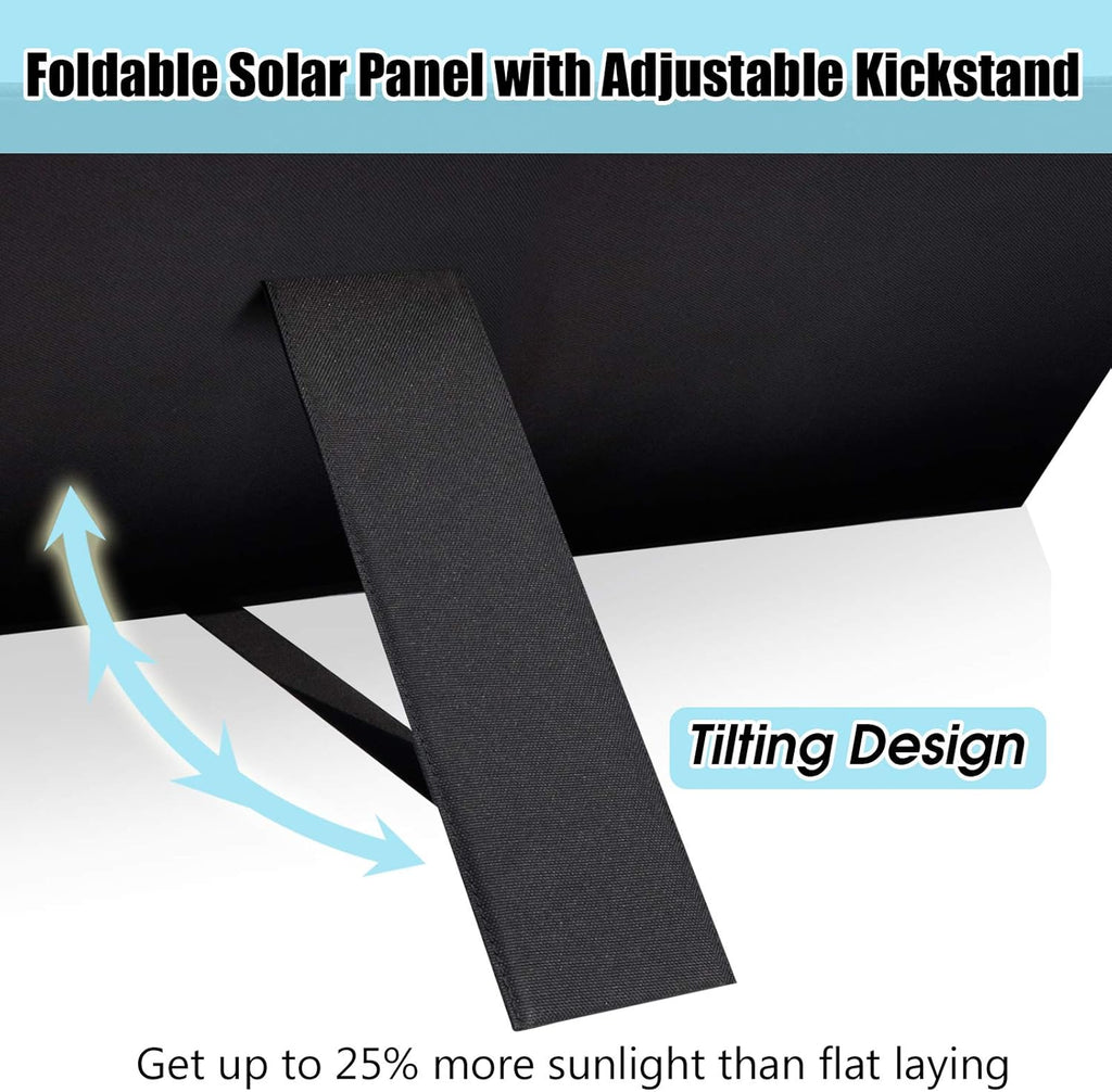 120W Foldable Solar Panel with Adjustable Kickstand U754259