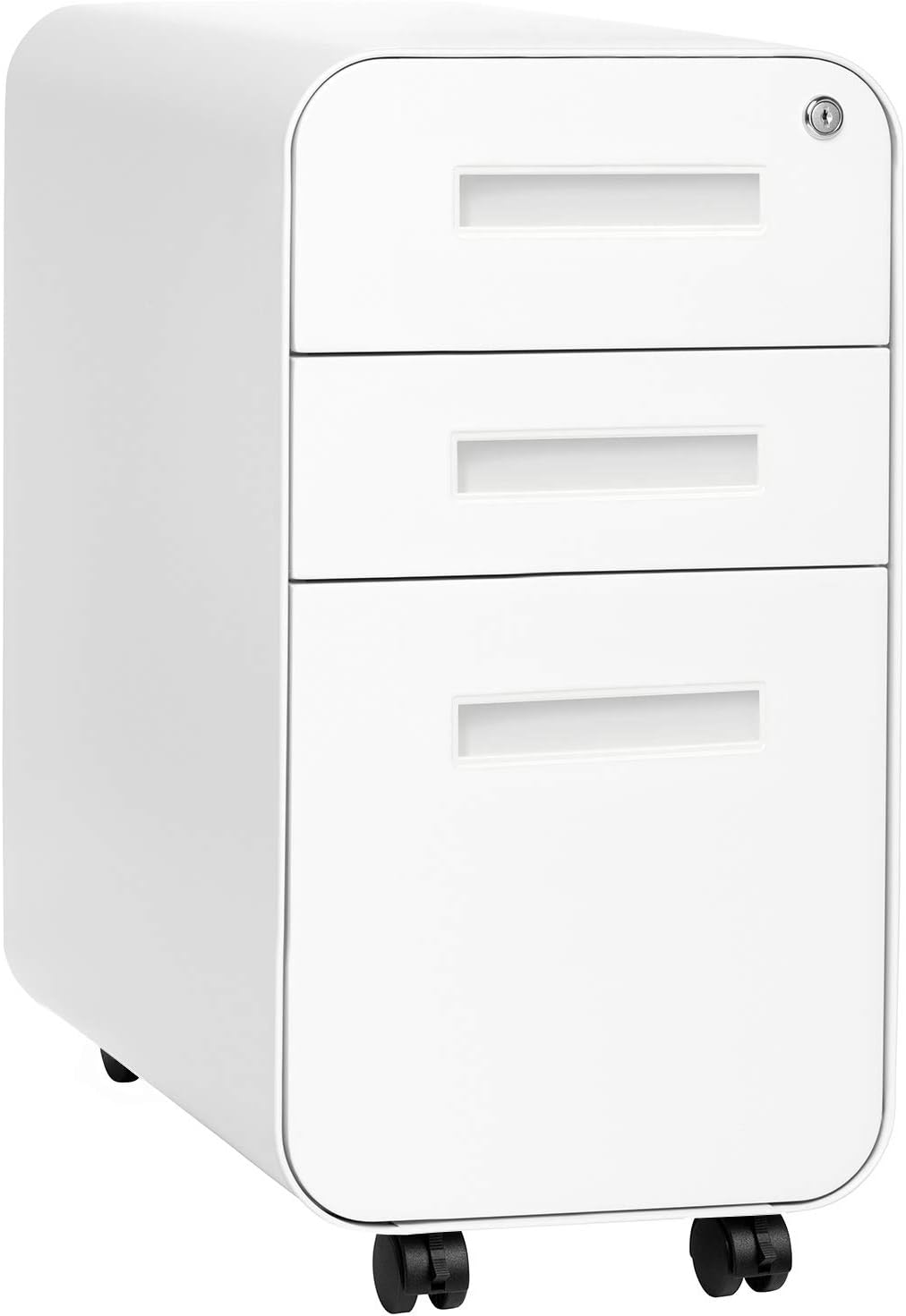 3-Drawer Mobile File Cabinet Black Grey F6467