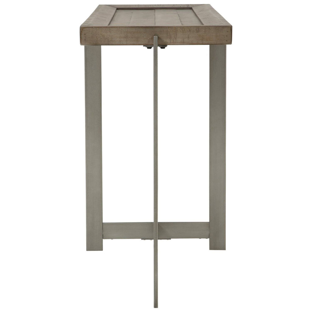 Gray Wooden Sofa Table with Metal Legs J4980