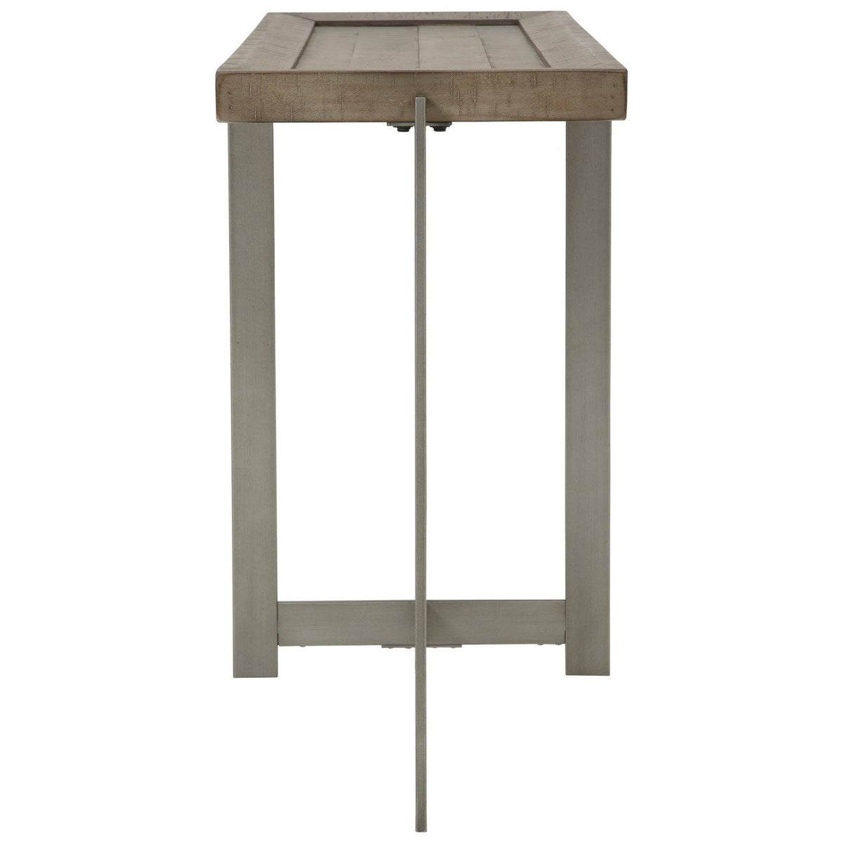 Gray Wooden Sofa Table with Metal Legs J4980