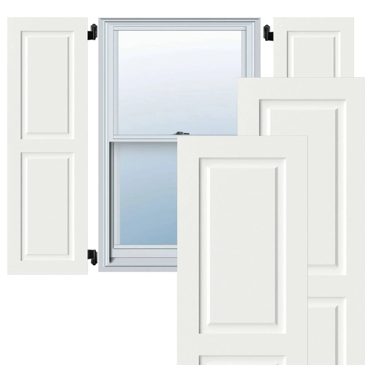 18x22W x 79x22H Exterior Composite Raised Panel Shutters (Per Pair), Unfinished N565