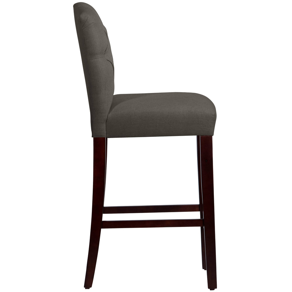 Tufted Bar Stool in Linen Slate Z5240