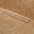 Brushed Stainless Steel Linear Shower Drain with Flange S77682