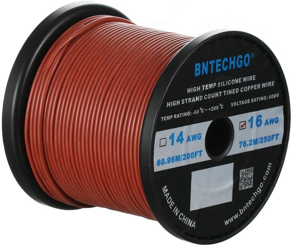 16 Gauge Silicone Wire Spool 500 ft Black Flexible 16 AWG Stranded Tinned Copper Wire Q87349