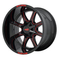 Gloss Black Milled Red Tint 20x10 Wheel N6064