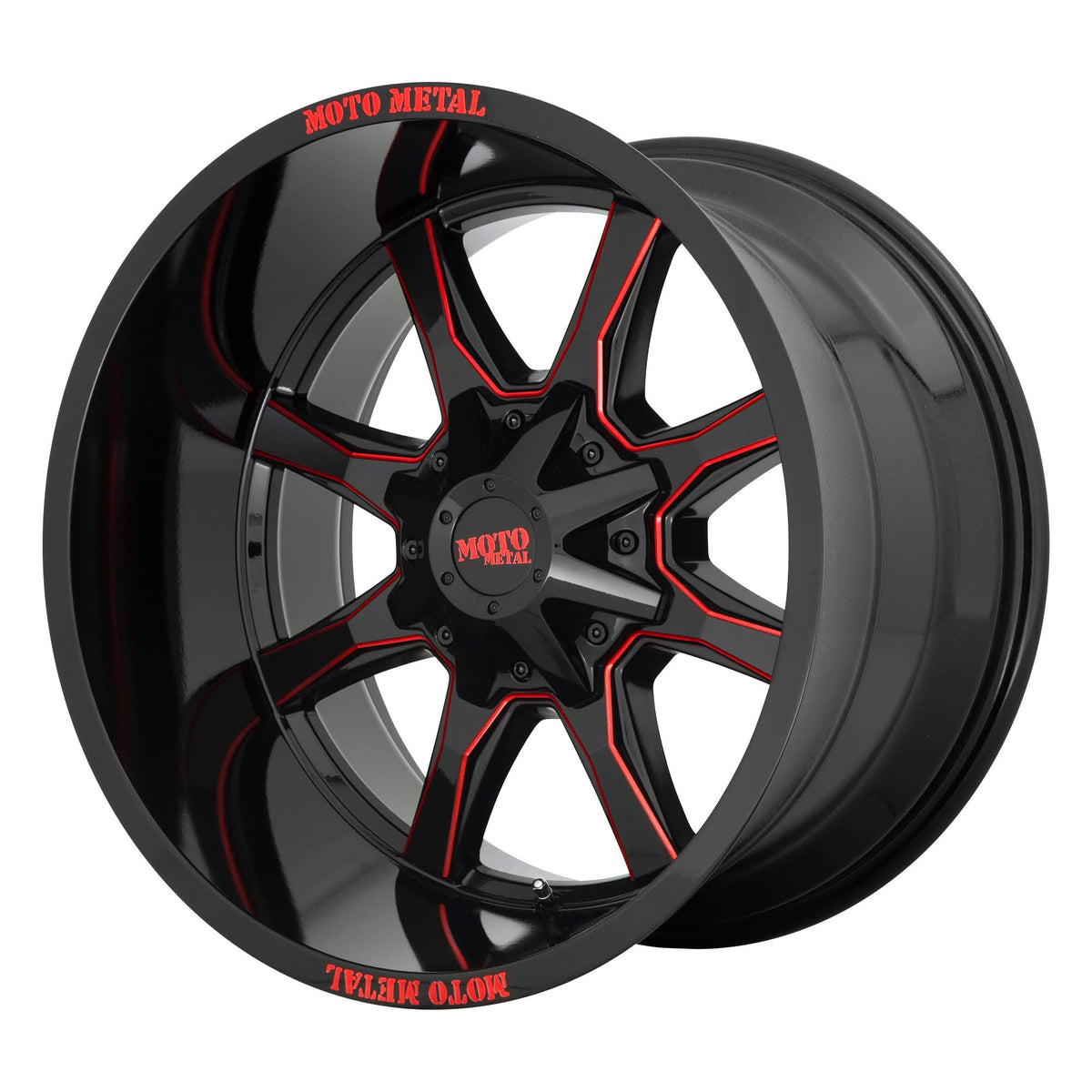 Gloss Black Milled Red Tint 20x10 Wheel N6064