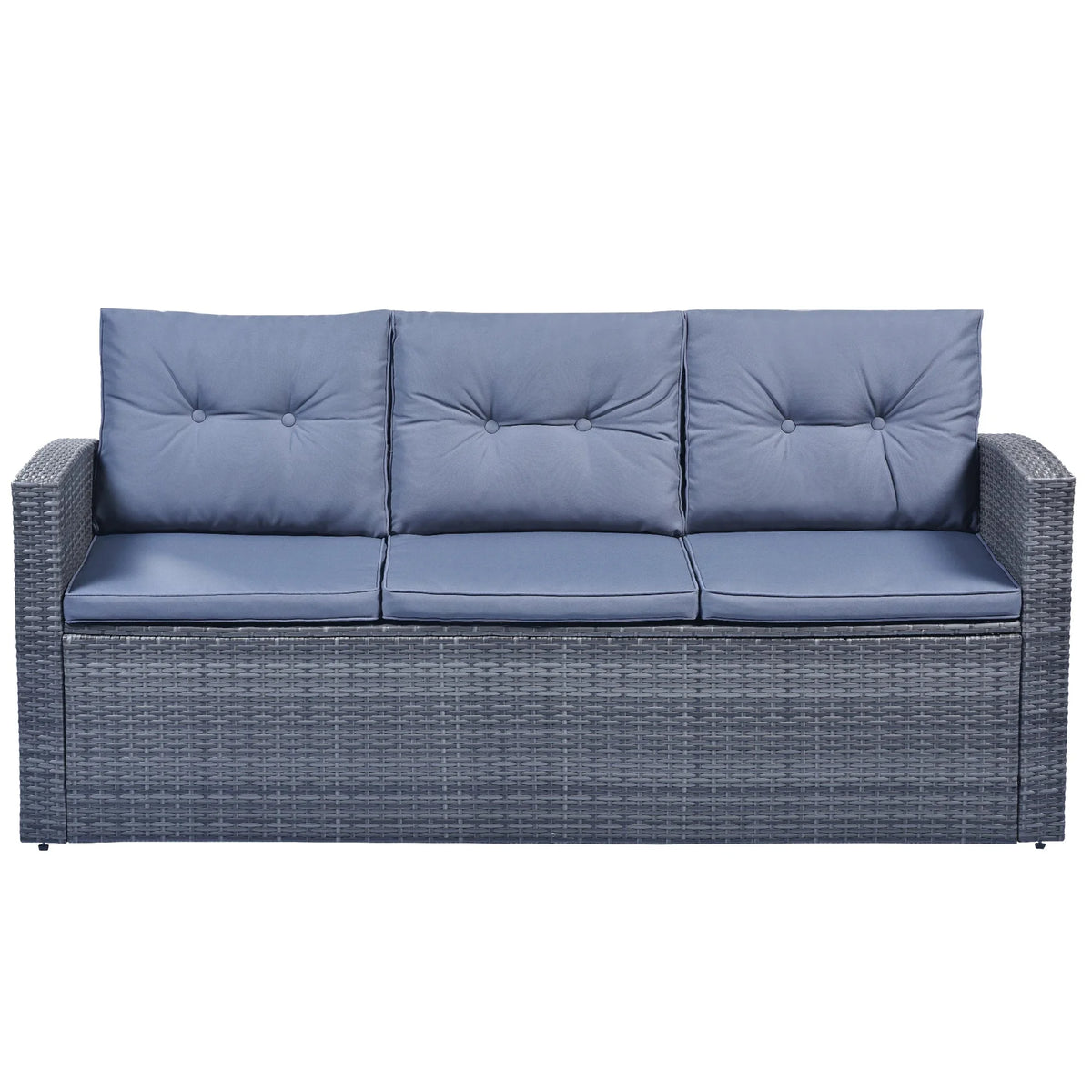 6Pcs All-Weather Wicker PE Rattan Patio Sectional Set with Coffee Table X4153