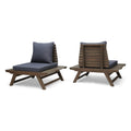 Outdoor Acacia Wood Chair Set of 2, Dark Gray S6951