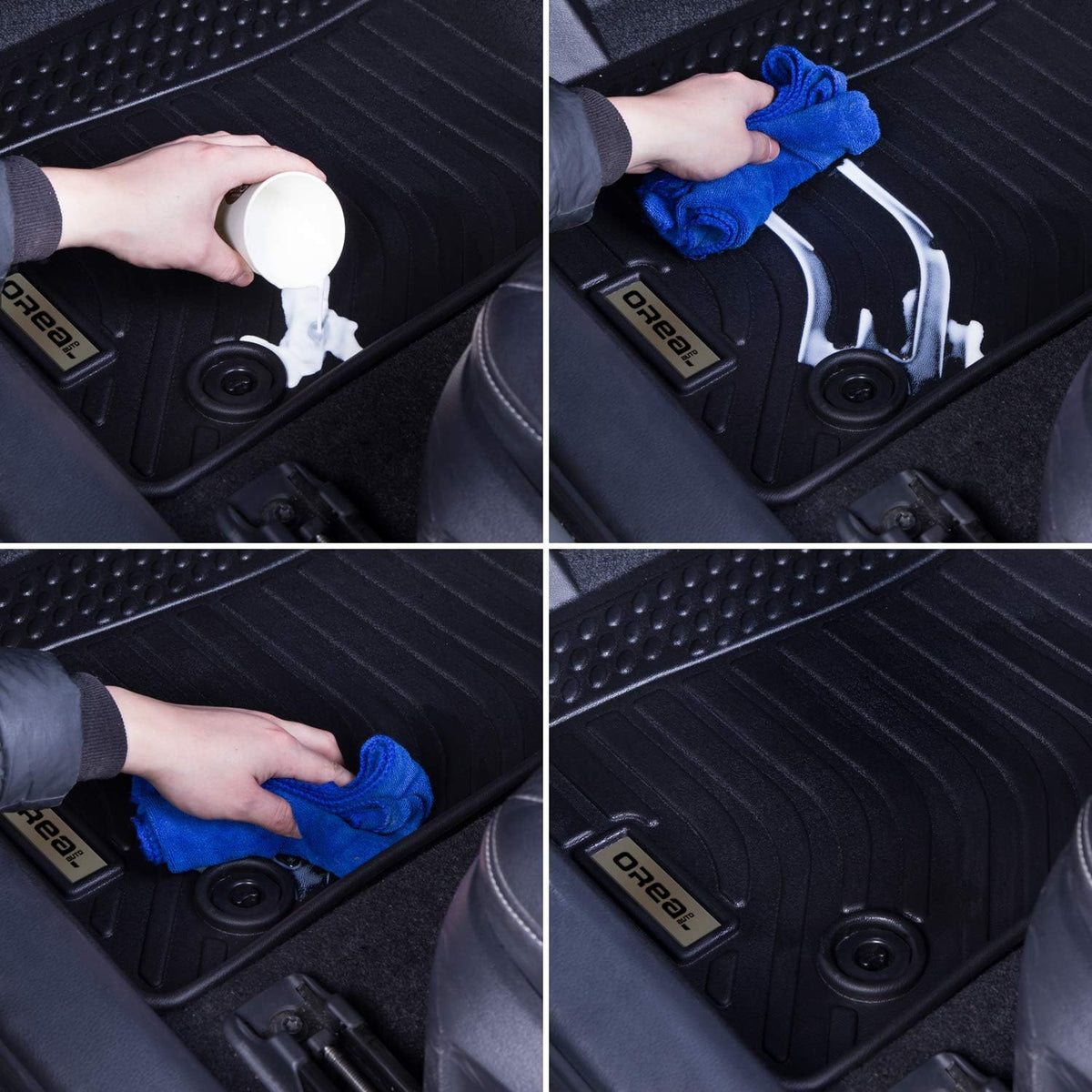 Black Front and Rear Car Mats for Hyundai Sonata 2020 2021 2022 F8180