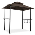 Brown Steel Frame Grill Gazebo with Canopy X1859