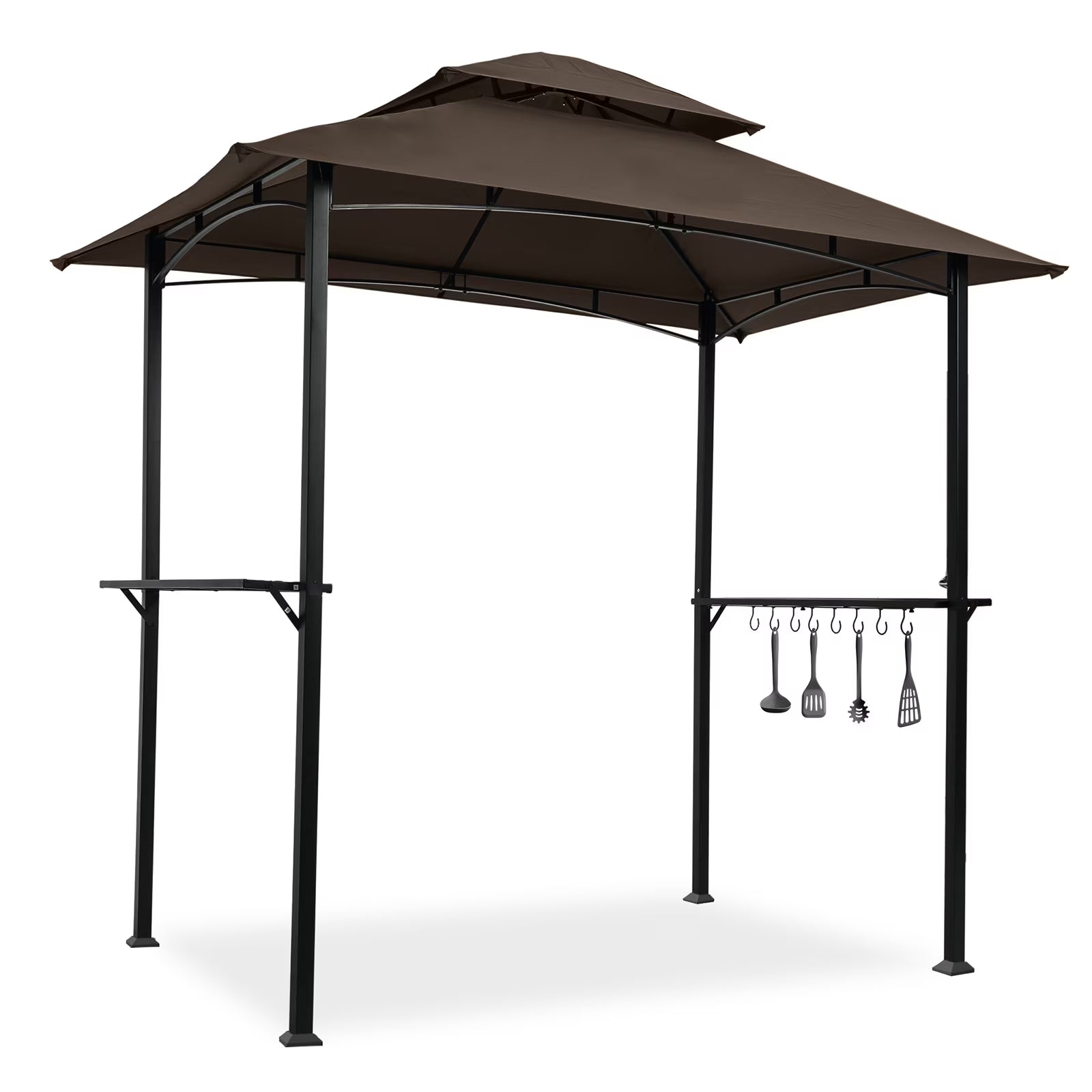 Brown Steel Frame Grill Gazebo with Canopy X1859