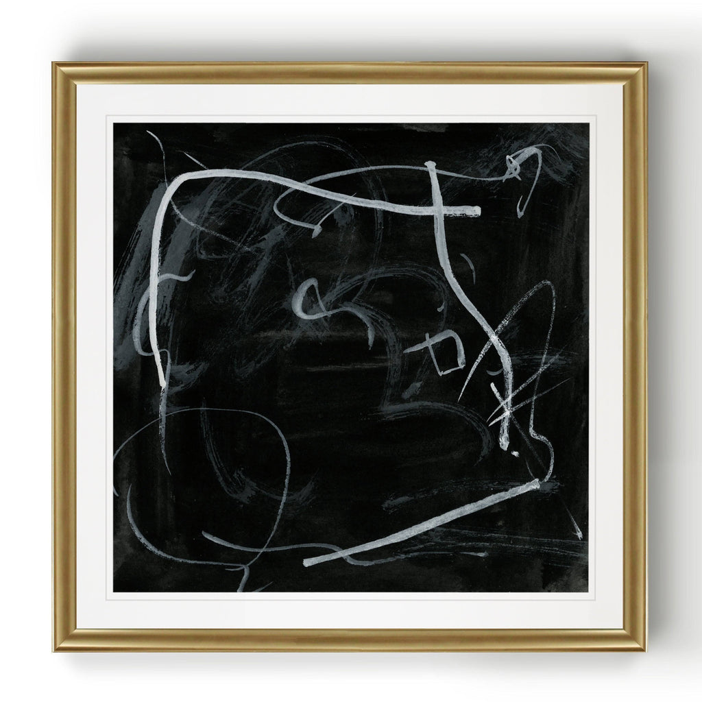 Black Framed Print 22 x 22 Gold O4317