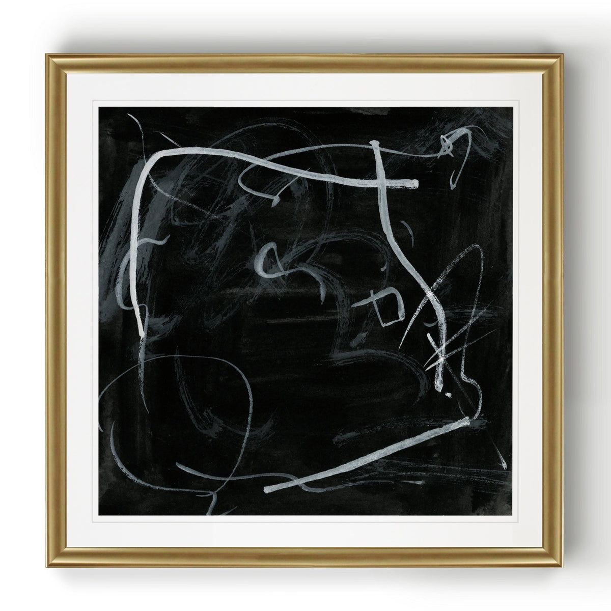 Black Framed Print 22 x 22 Gold O4317