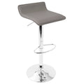 Grey Adjustable Barstool Set of 2 F86873