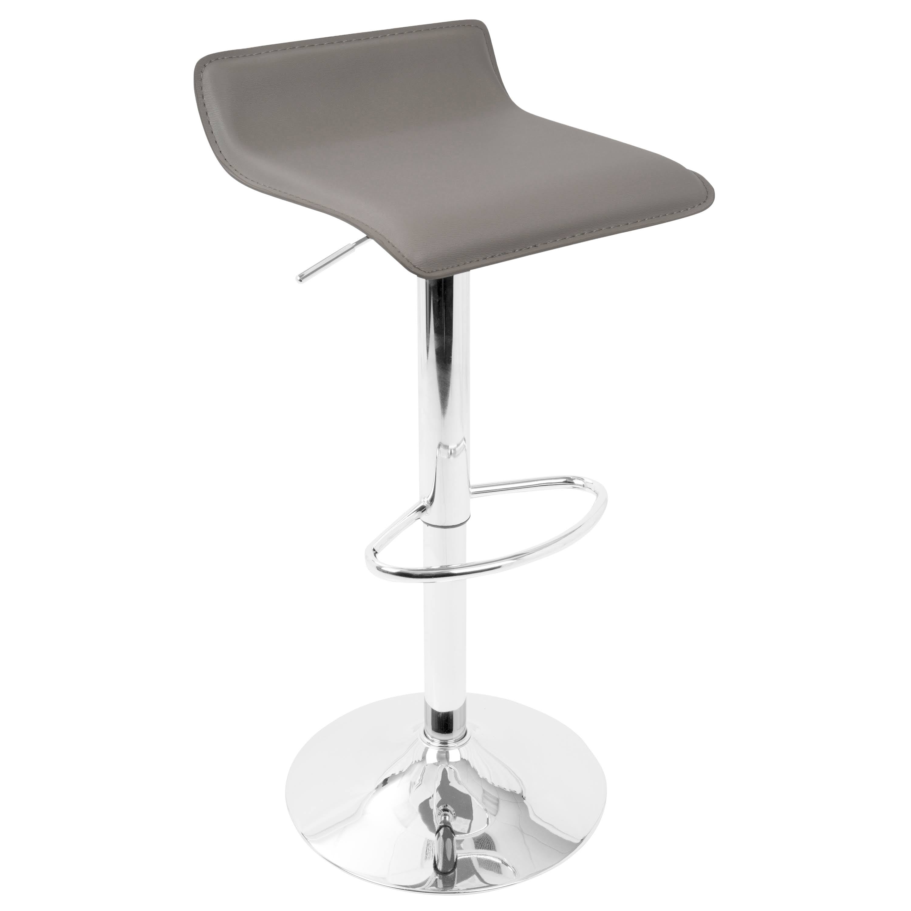Grey Adjustable Barstool Set of 2 F86873