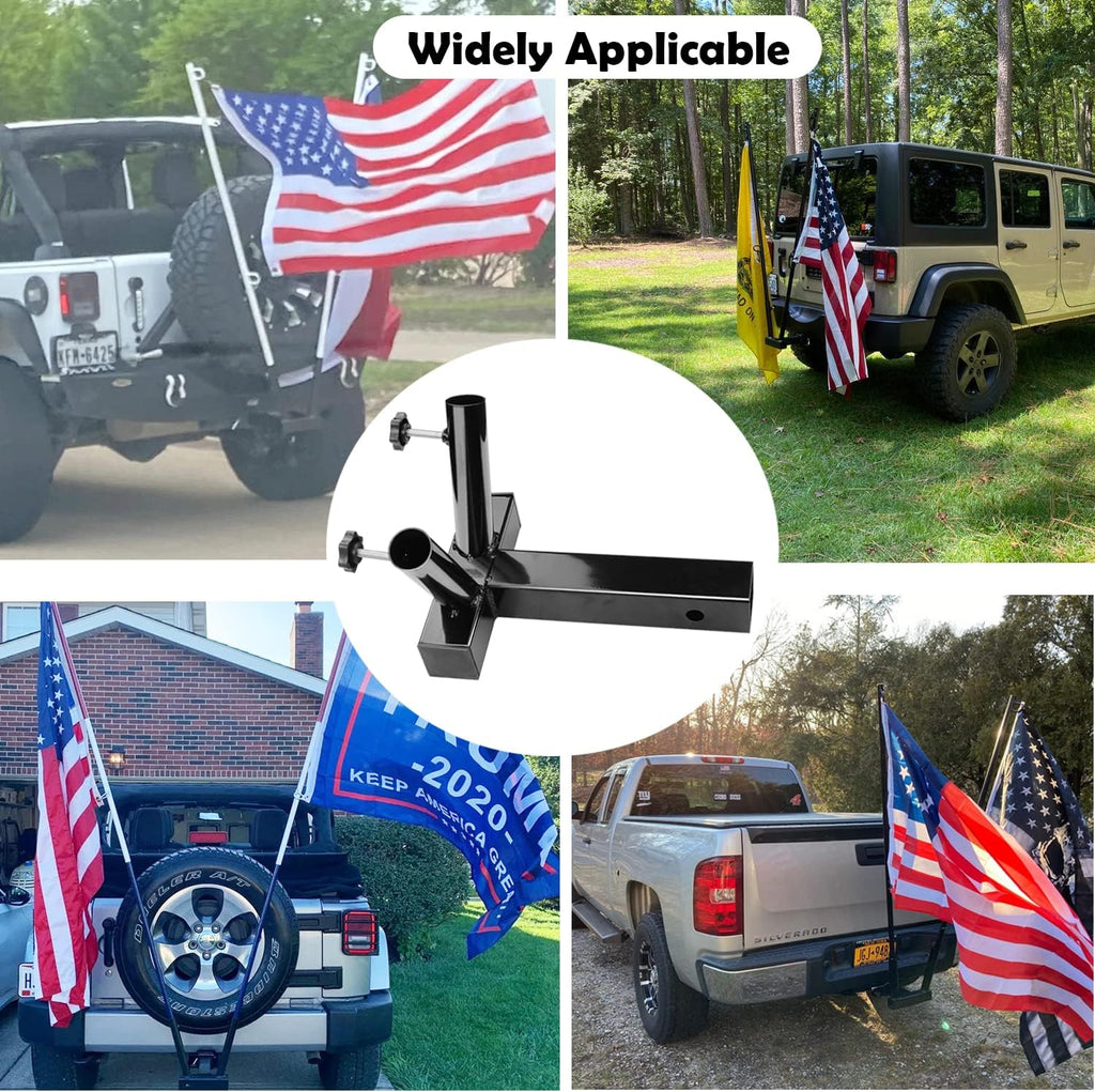 Dual Flagpole Holder for 2-Inch Hitch Receivers B956459