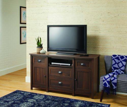 English Walnut Finish Entertainment Credenza V70177