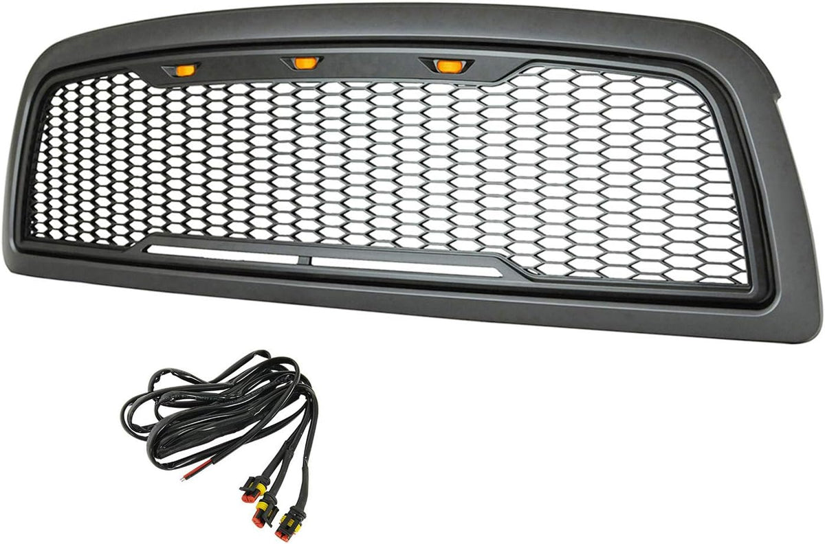 ABS Upper Grille Front LED Grille with Amber LED Lights Replacement Grille G80752