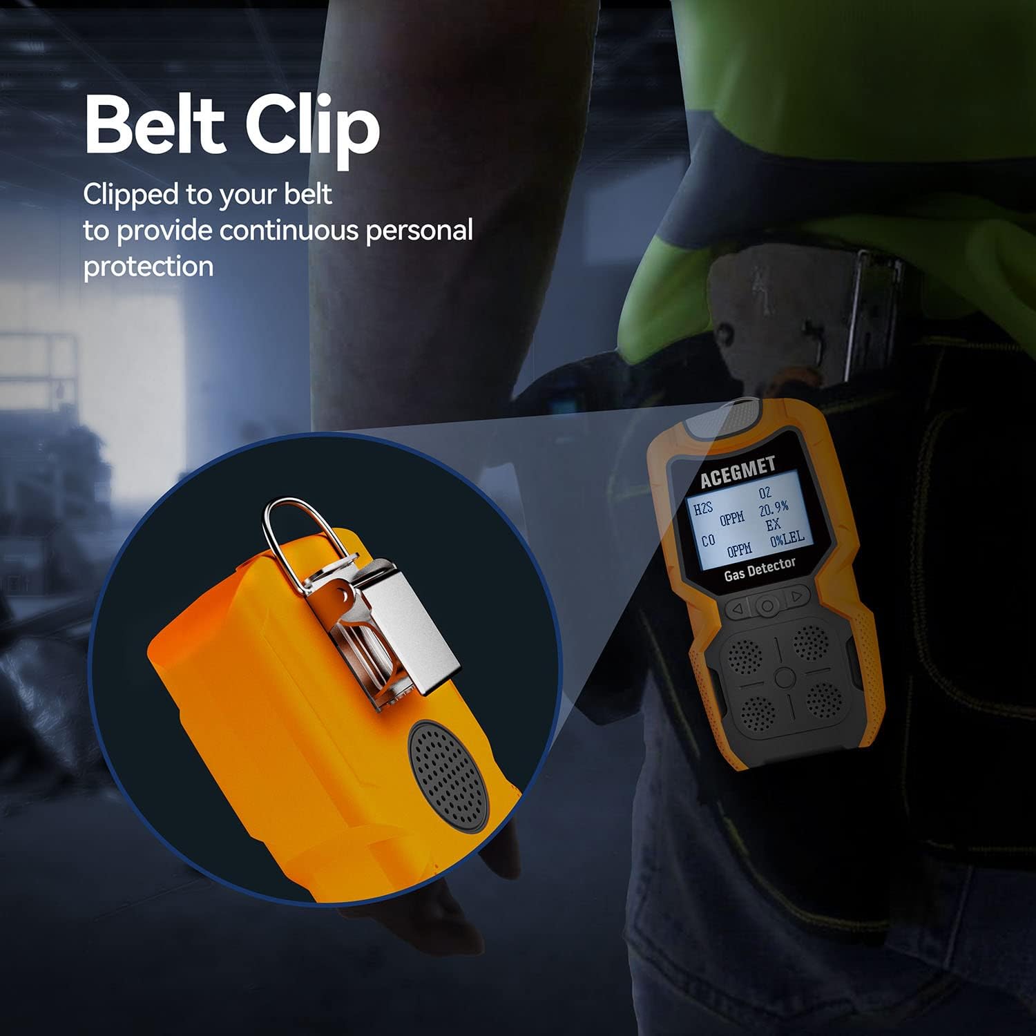 4 Gas Monitor H2S, O2, CO and LEL Combustible Gas Detector Q4879