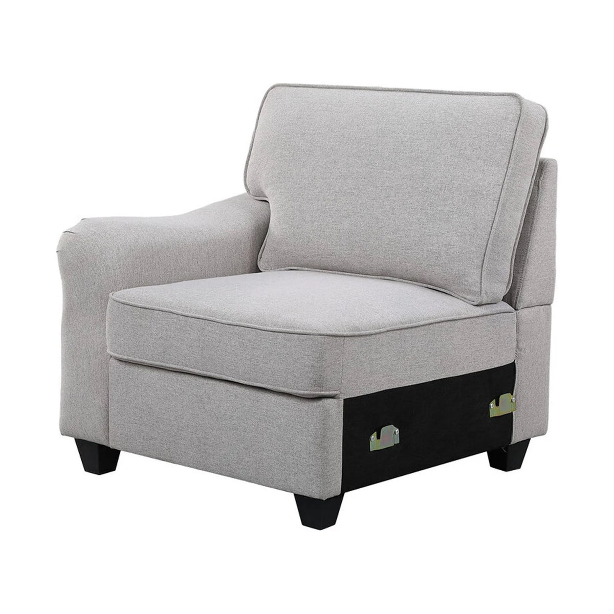 Dark Gray Linen 7Pc Modular Sectional Sofa Chaise and Ottoman I78123