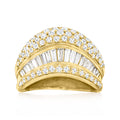 Vintage 1.34 ct. t.w. Diamond 3-Row Ring in 18kt Yellow Gold X59901