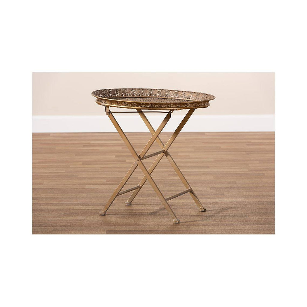 Gold-Tone Metal Folding Tray Table D3220