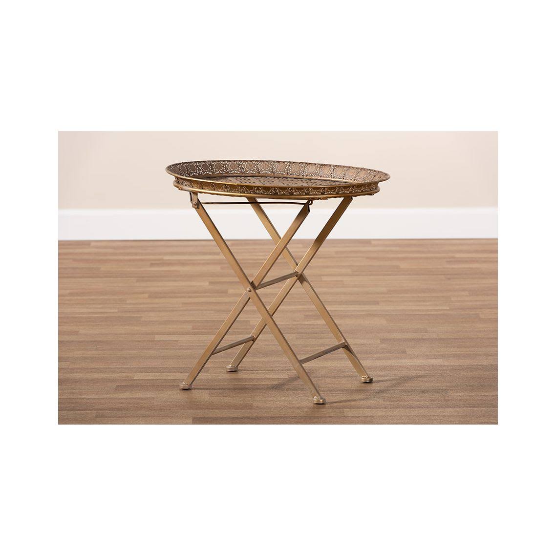 Gold-Tone Metal Folding Tray Table D3220