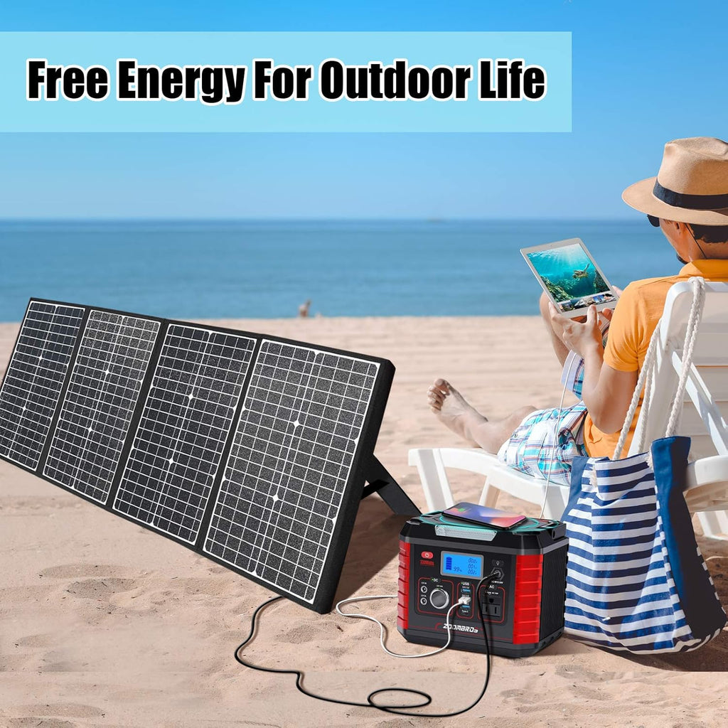 120W Foldable Solar Panel with Adjustable Kickstand U754259