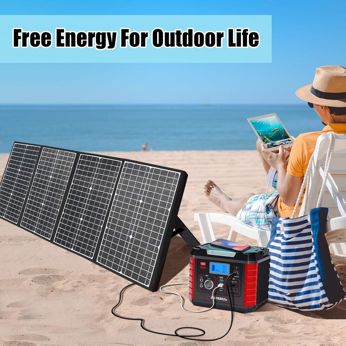 120W Foldable Solar Panel with Adjustable Kickstand U754259