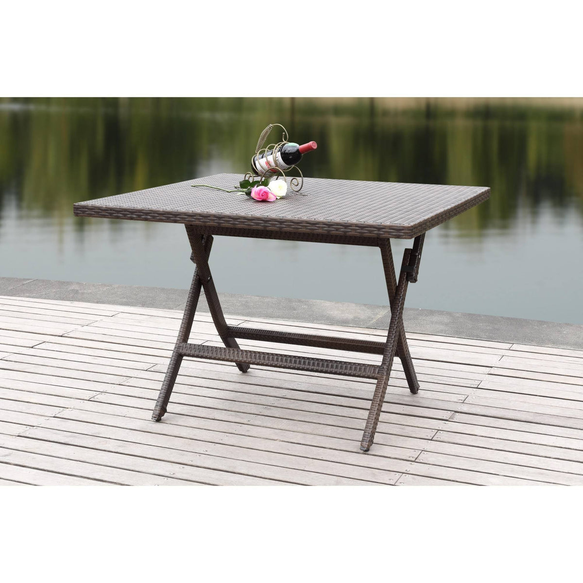 Square Folding Table Brown B212445