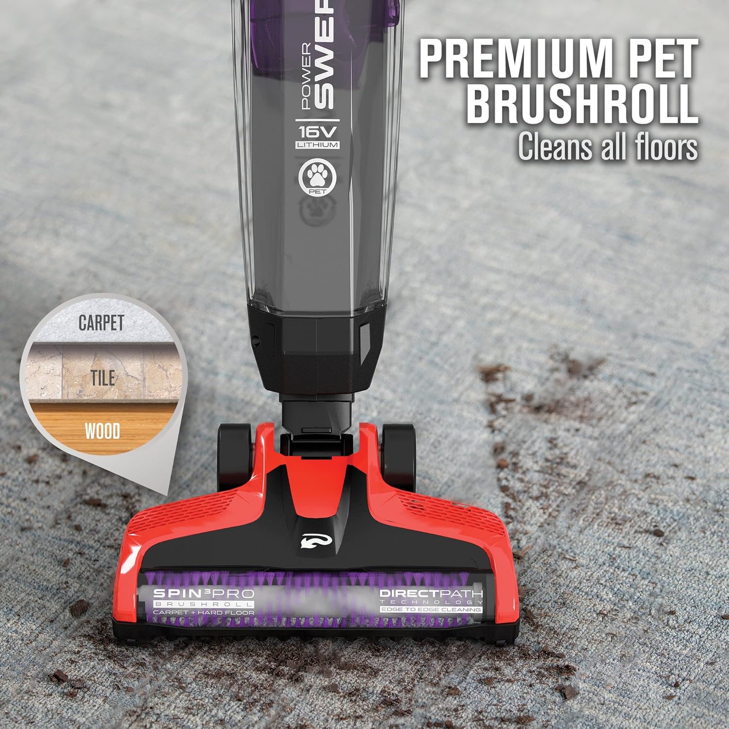 Red Cordless Stick Upright Vacuum Cleaner P18621