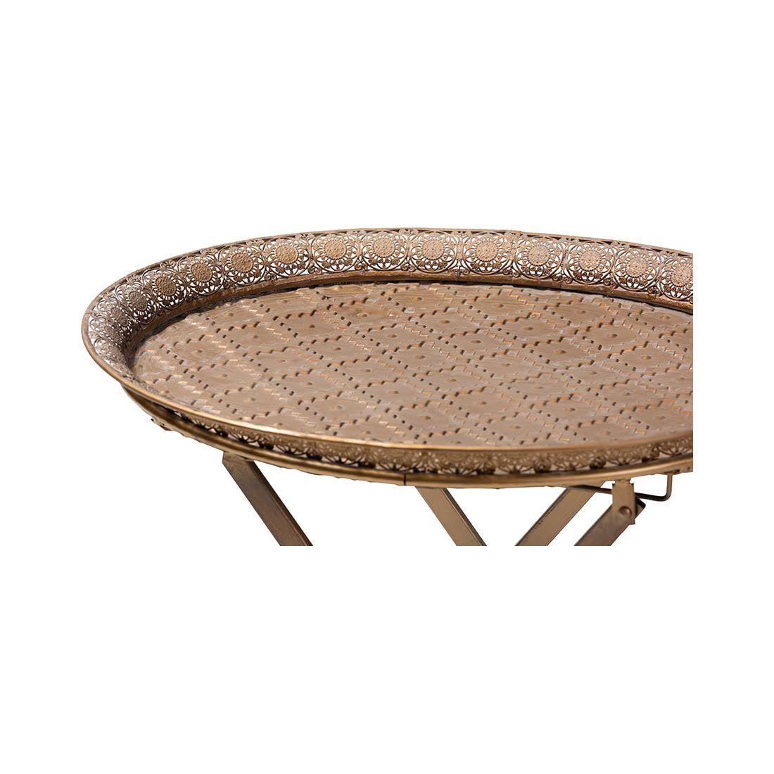 Gold-Tone Metal Folding Tray Table D3220