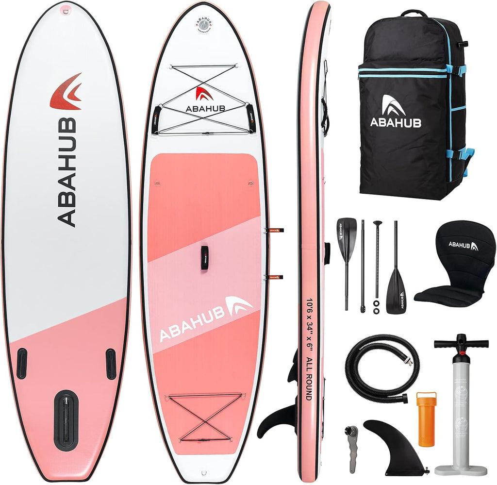 Inflatable SUP Standup Paddleboard with Adjustable 4 Piece 2 in 1 Paddle and Kayak Seat D4469