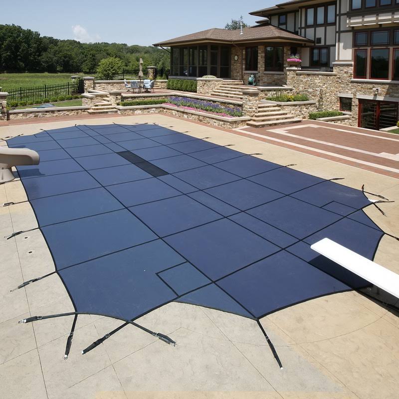 Blue 20-Year Ultra Light Solid Safety Cover for 12-ft x 24-ft Rect Pool D7957