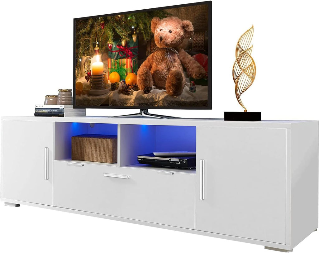 Black LED TV Stand with Storage Drawer F7916