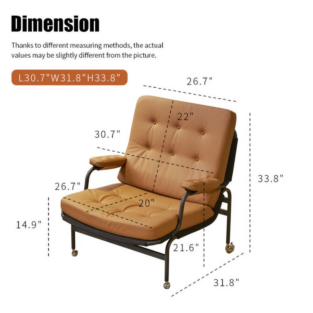 Bonded Leather High Back Accent Chair with Metal Legs Q25366