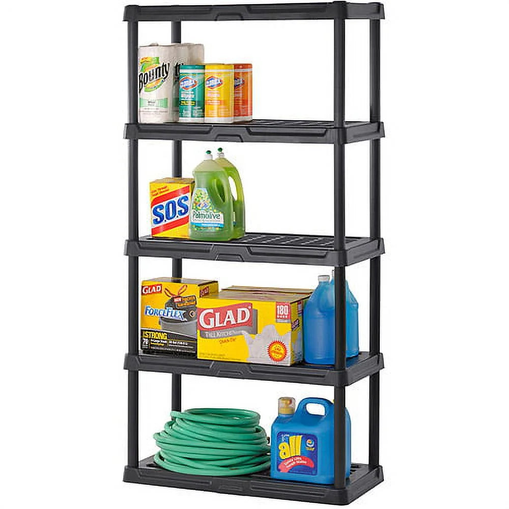 Black 5-Shelf Resin Shelf Unit Y487719