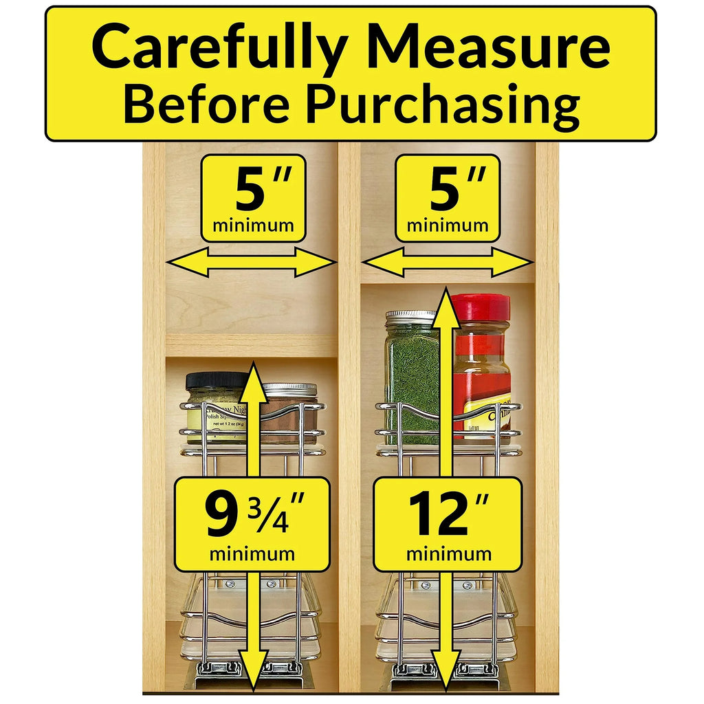 2 Tier Sliding Drawer Shelf Spice Rack Organizer, Brown E16468