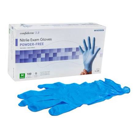 3.8 Exam Glove Medium Nitrile Blue, Case of 1000 S124489