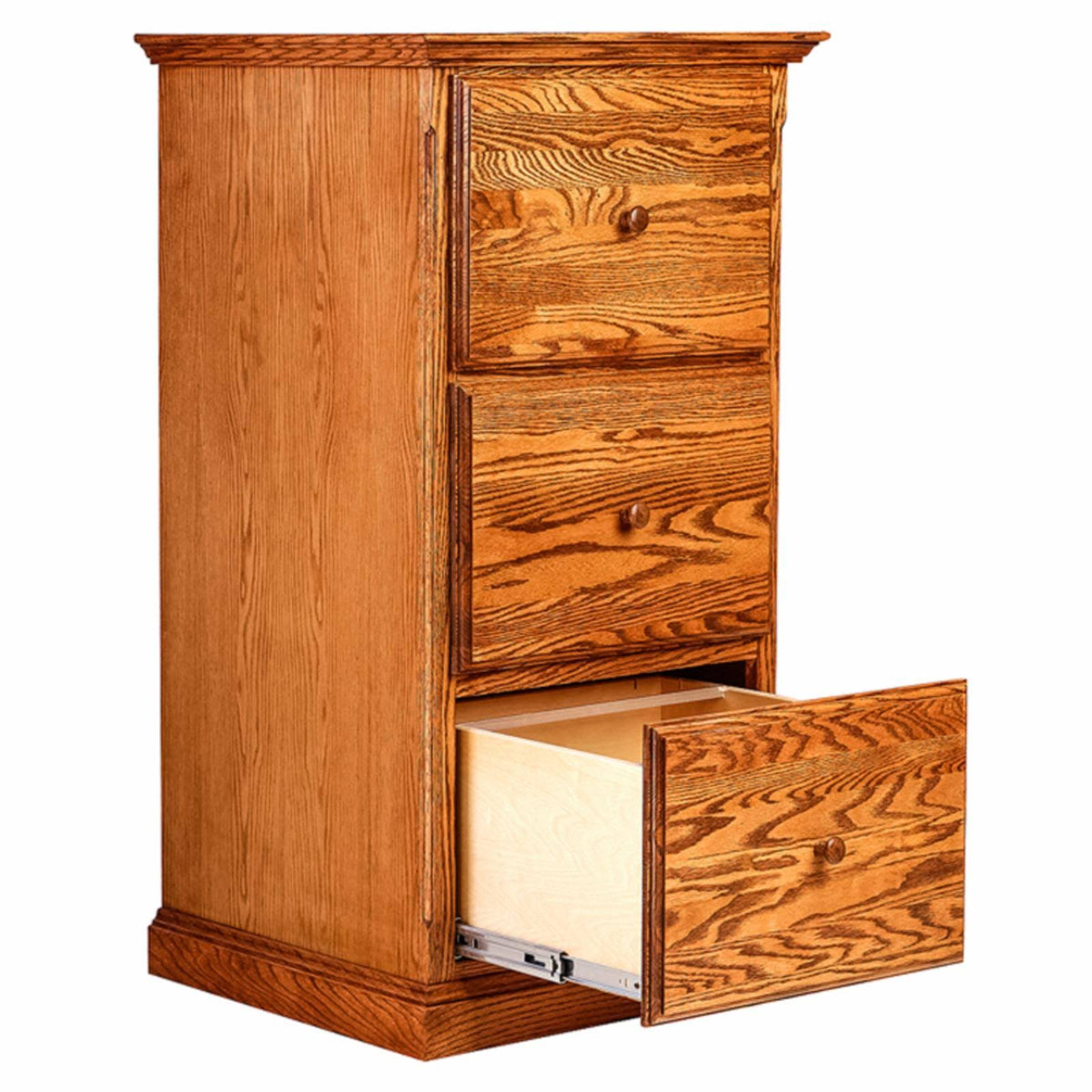 Black Oak Three Drawer File Cabinet B883