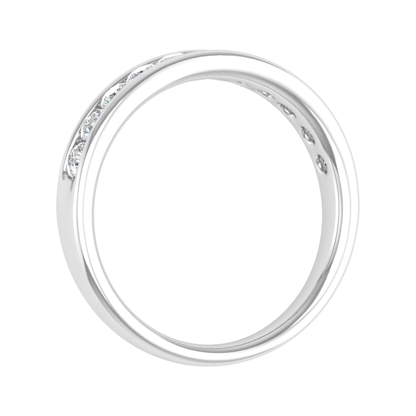 14K White Gold Diamond Wedding Band Ring I8699